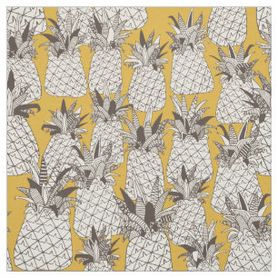 Tissu ananas soleil jaune