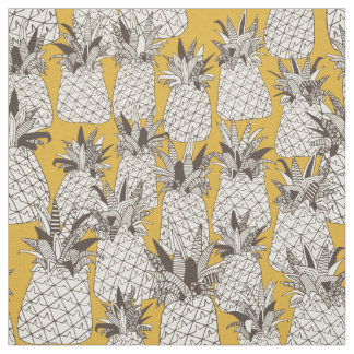 Tissu ananas soleil jaune