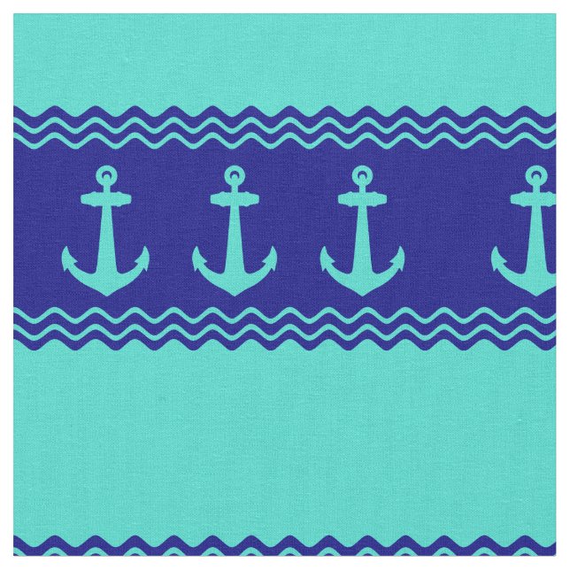 Tissu Anchors Turquoise (Fermer)