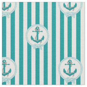 Tissu Ancrage aquatique nautique/bande bleue et blanche 