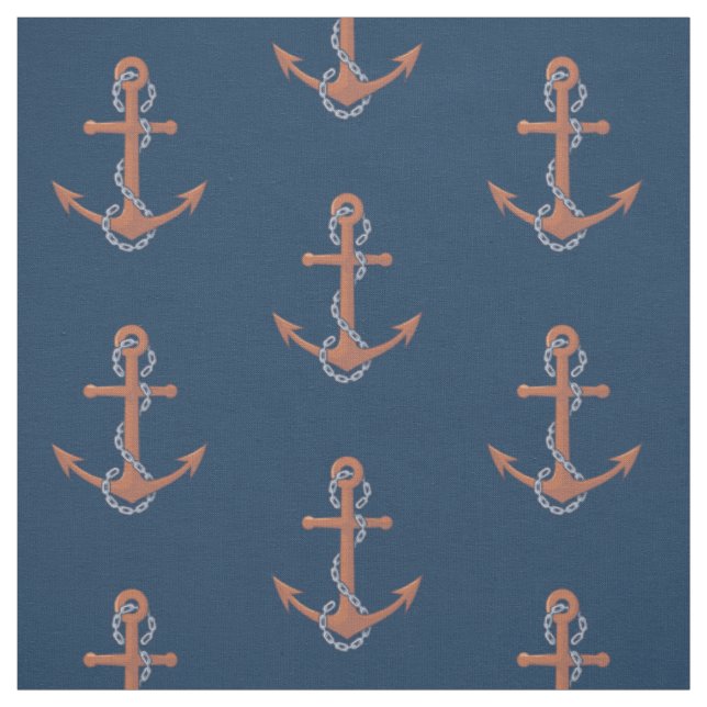 Tissu Ancre avec Motif de chaîne (Échantillon)