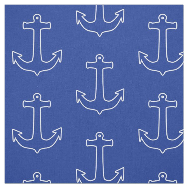 Tissu Ancre bleu / blanc Contour + vos idées (Échantillon)
