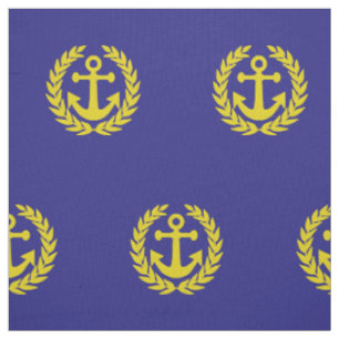 Tissu Ancre de voilier thème nautique