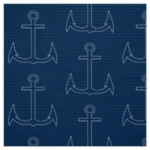 Tissu Ancre nautique Motif Marine Bleu
