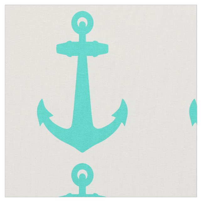 Tissu Ancre nautique turquoise (Fermer)