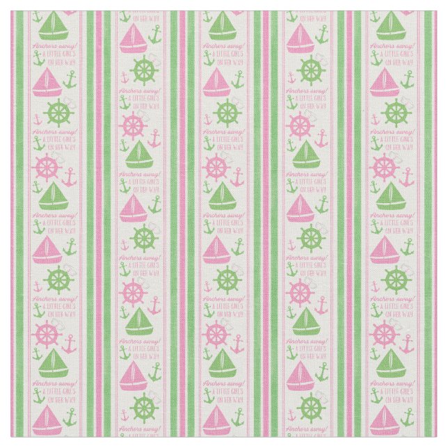 Tissu Ancres Éloignées Fille Baby shower nautique (Fermer)