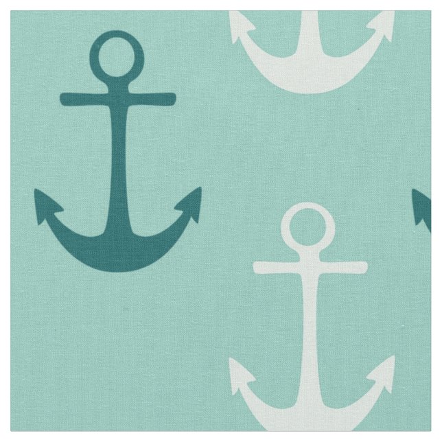 Tissu Ancres nautiques Aqua Fabric (Fermer)