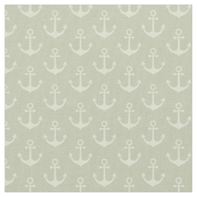 Tissu Ancres tonales sur vert gris pastel (Fermer)
