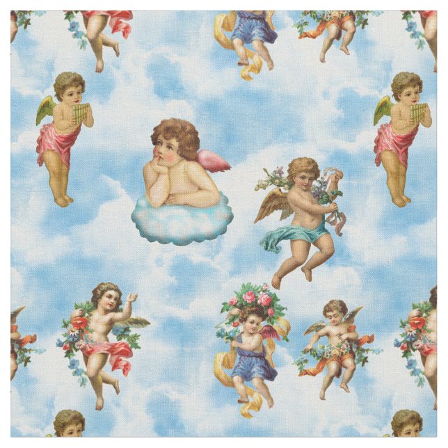 Tissu angel cherub nuages antique (Fermer)
