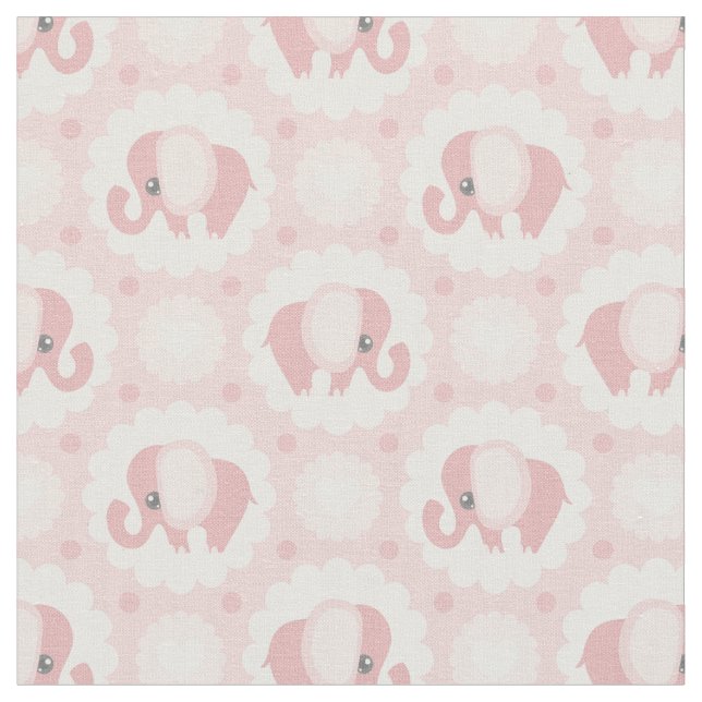 Tissu Animal infantile d'éléphant de douche de bébé rose (Fermer)
