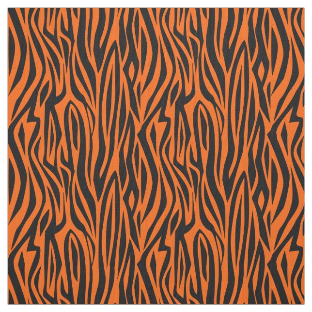 Tissu animal print tiger stripes wild orange (Échantillon)