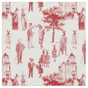 Tissu animal victorien antique toile anthropomorphique r