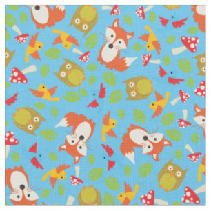Tissu Animaux de la forêt mignons pour la nurserie des e