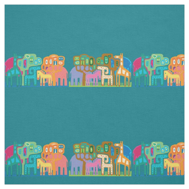 Tissu Animaux de la jungle (Échantillon)