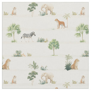 Tissu Animaux de la jungle africaine Safari - parc natio