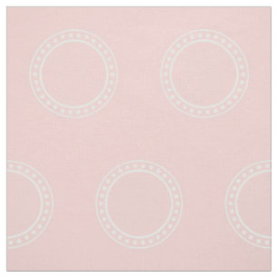 Tissu Anneaux blancs de point de polka sur des roses