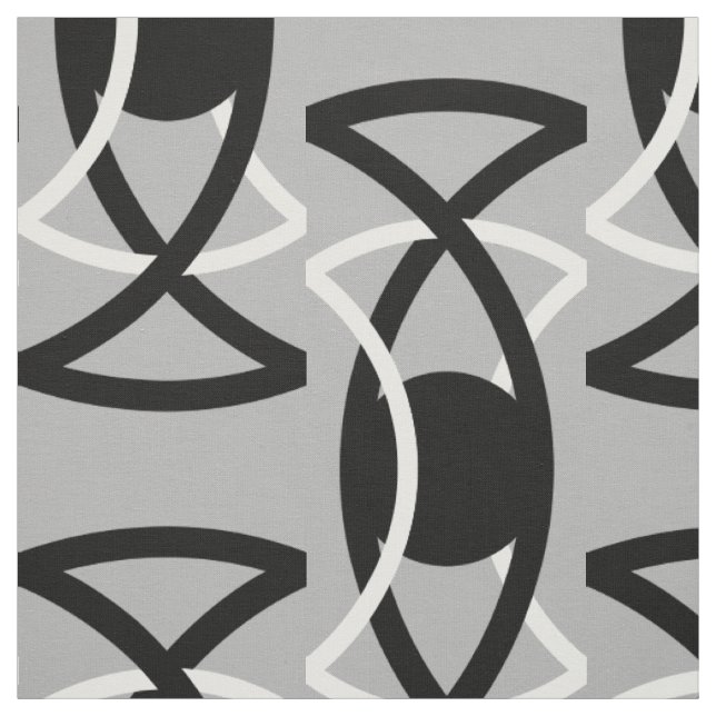 Tissu Anneaux noir & blanc I + votre backgr. & idées (Échantillon)
