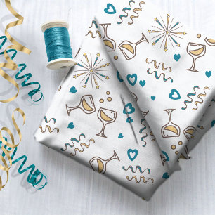 Tissu Anniversaire Célébration Motif Blue/Gold ID723