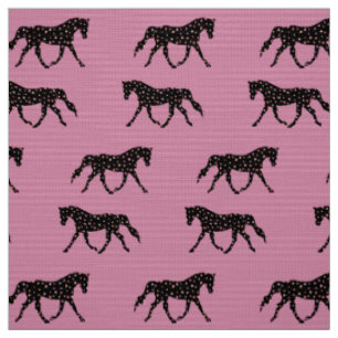 Tissu Anniversaire de poney et de coeurs