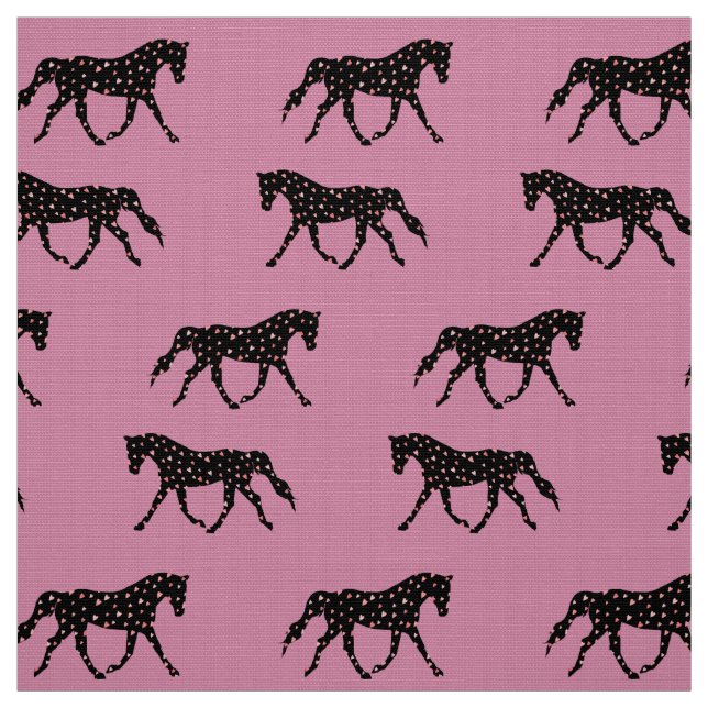 Tissu Anniversaire de poney et de coeurs (Échantillon)
