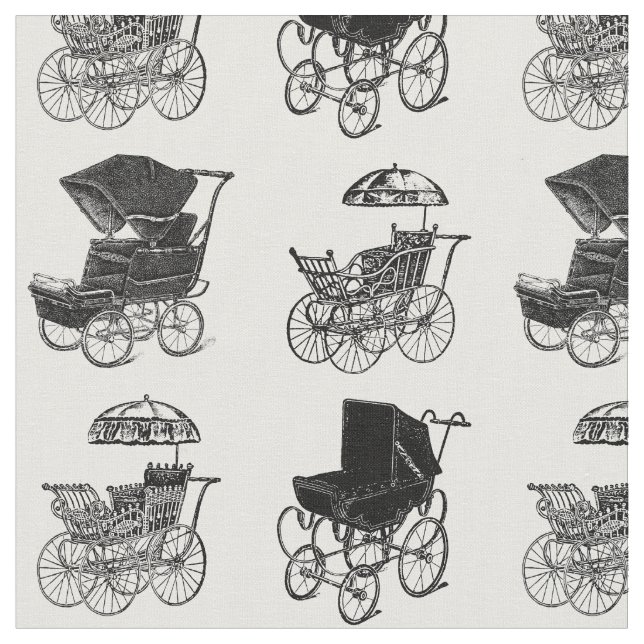 Tissu Antique Baby Carriages Vintage Baby Carriage Art (Fermer)