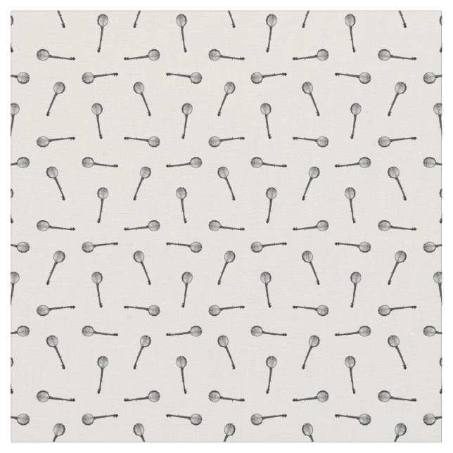 Tissu Antique Banjos Musique Art CUSTOM BG COLEUR (Fermer)