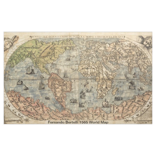 Tissu Antique Monde - 1565 Fernando Bertelli carte (Yard)
