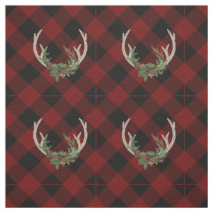 Tissu Antlers Russes Boho Deer   Floral de Noël