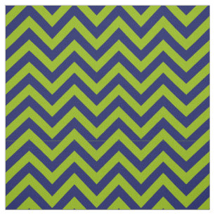 Tissu Apple Green Navy Blue LG Chevron Motif 12I