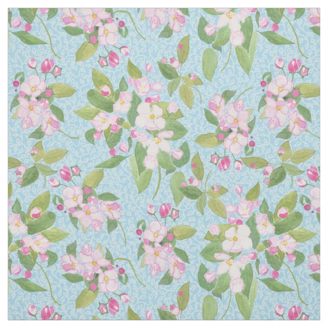 Tissu Apple rose fleurissent sur l'arrière - plan (Échantillon)