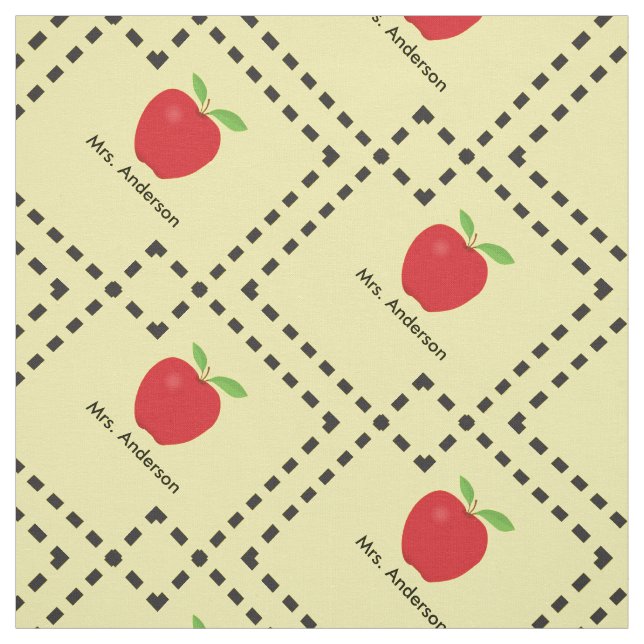 Tissu Apple rouge a personnalisé le professeur (Échantillon)