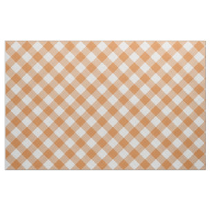 Tissu Apricot Orange Country Cottage En vichy Stripes