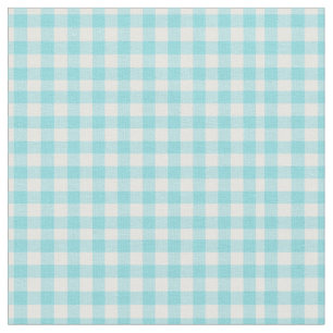 Tissu Aqua Bleu et Blanc À damiers En vichy