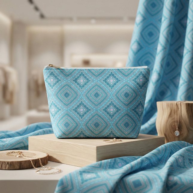 Tissu Aqua Blue Mint Turquoise Turquoise Ethnic Boho Mot (Créateur téléchargé)