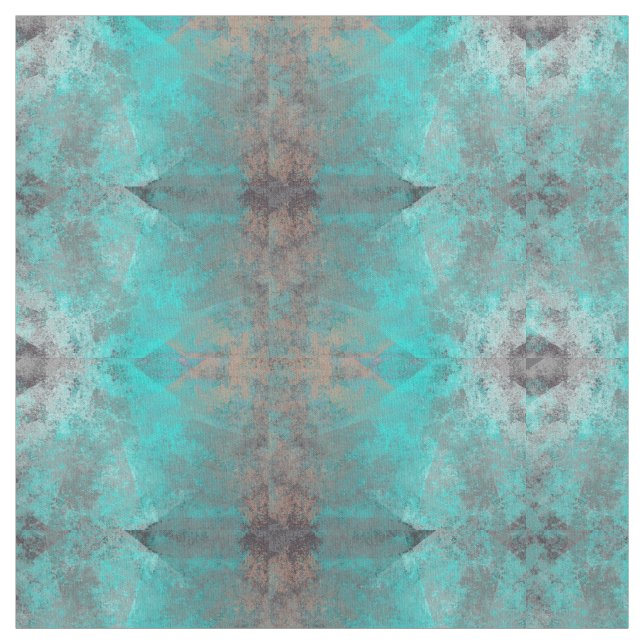 Tissu Aqua Blue Turquoise et gris Motif (Échantillon)