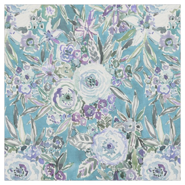 Tissu Aqua de mystique de MENTALITÉ de MAUI + Floral (Échantillon)