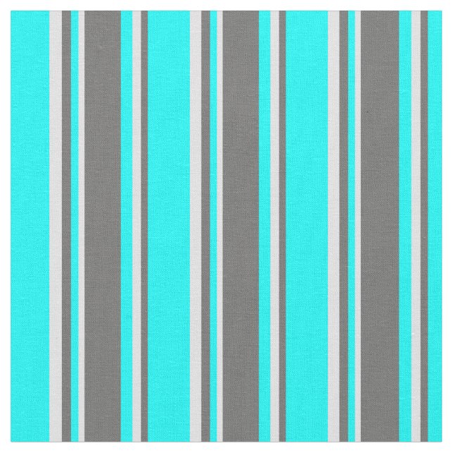 Tissu Aqua, Dim Grey et Lavender Stripes Motif (Fermer)
