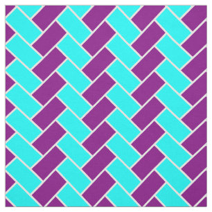 Tissu Aqua et arête de hareng pourpre
