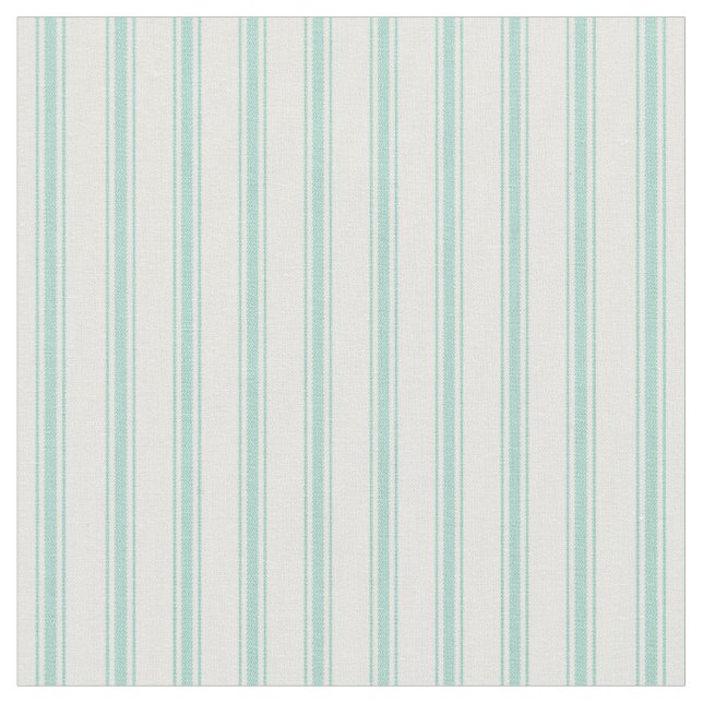 Tissu Aqua et White Classic Ticking Stripes (Fermer)
