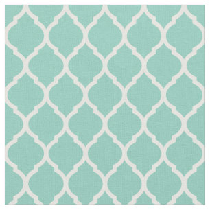 Tissu Aqua Maroc Quatrefoil