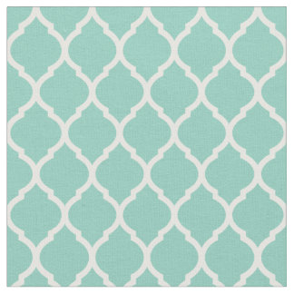Tissu Aqua Maroc Quatrefoil