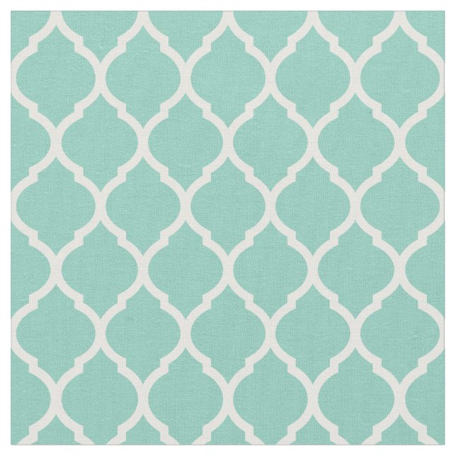 Tissu Aqua Maroc Quatrefoil (Fermer)