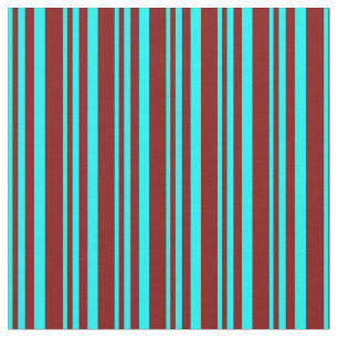 Tissu Aqua & Maroon Linked/Striped Motif