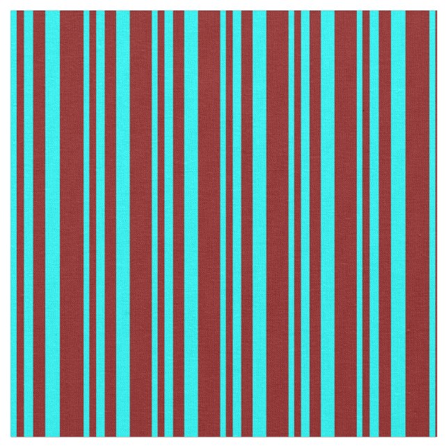 Tissu Aqua & Maroon Linked/Striped Motif (Fermer)
