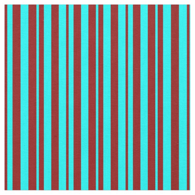 Tissu Aqua & Motif rouge foncé à rayures (Fermer)