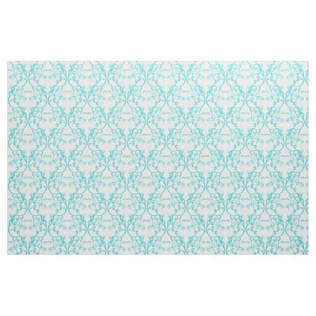 Tissu Aqua Parisian Damask Pattern Fabric (Fat Quarter)