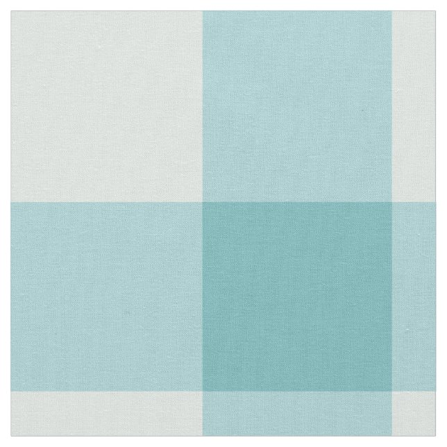 Tissu Aqua White Gingham Check Combed Cotton Fabric (Fermer)