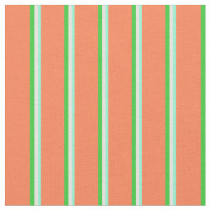 Tissu Aquamarine, Beige, Lime Green & Coral Motif