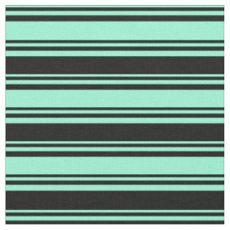 Tissu Aquamarine et Motif noir