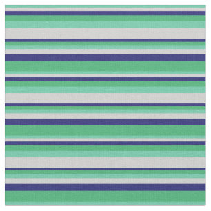 Tissu Aquamarine, gris clair, bleu nuit et vert mer